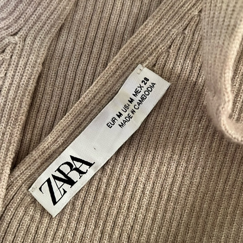 Zara Ribbed Knit Sleeveless Sweater Tank Dress - Picture 4 of 6